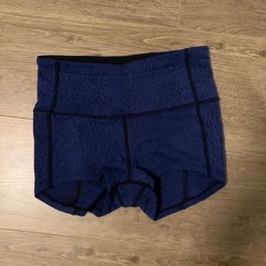 Lululemon In Movement shorts, blue and black, size 4.
